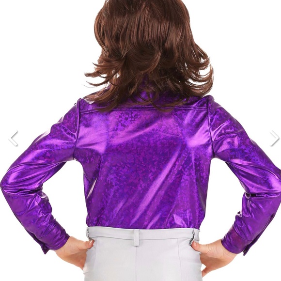 FUN METALLIC COSTUME SHIRT SIZES SMALL AND MEDIUM CHILD - Picture 2 of 4